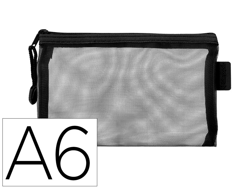 BOLSA ZIPPER BAG LIDERPAPEL POLIESTER TRANSPIRABLE MULTIUSOS DIN A6 NEGRO